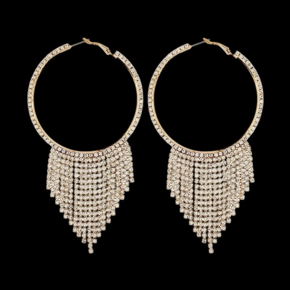 Elegant Gold Chandelier Earrings